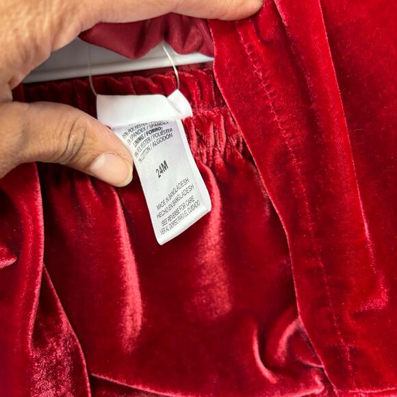 Vintage Deadstock Nicole Miller Christmas Dress Velvet Velour 24M 2 Piece Lace - Picture 9 of 13